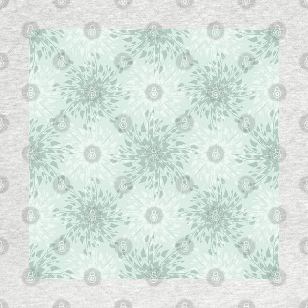 Blue-Green Floral Mandala Pattern by DeneboArt